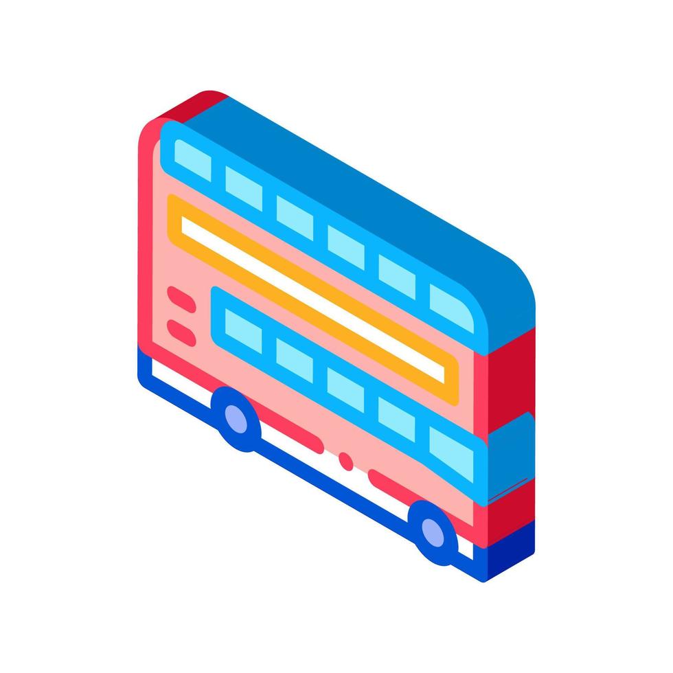 dubbel- däck sightseeing buss isometrisk ikon vektor illustration