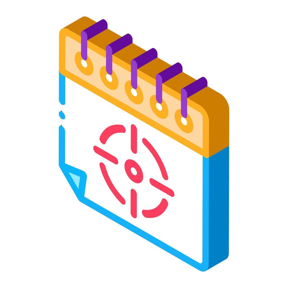 ziel auf isometrischer symbolvektorillustration des blattes vektor