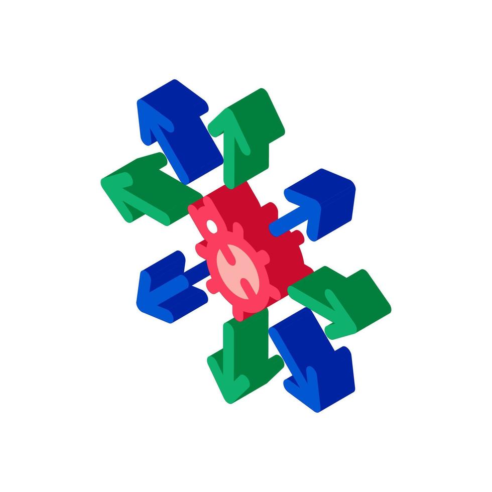 allt i rörelse insekt isometrisk ikon vektor illustration