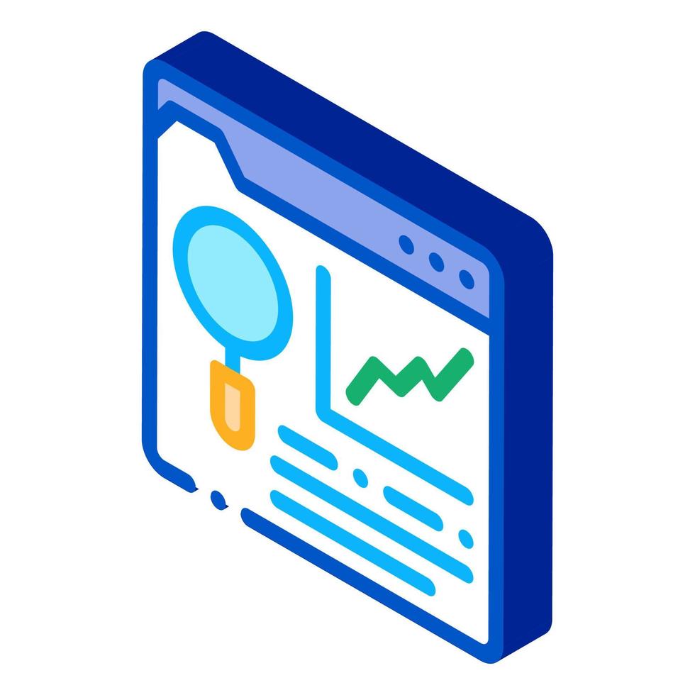 forskning information mapp isometrisk ikon vektor illustration