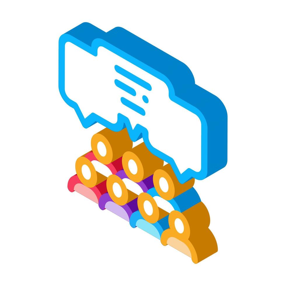 offentlig åsikt isometrisk ikon vektor illustration