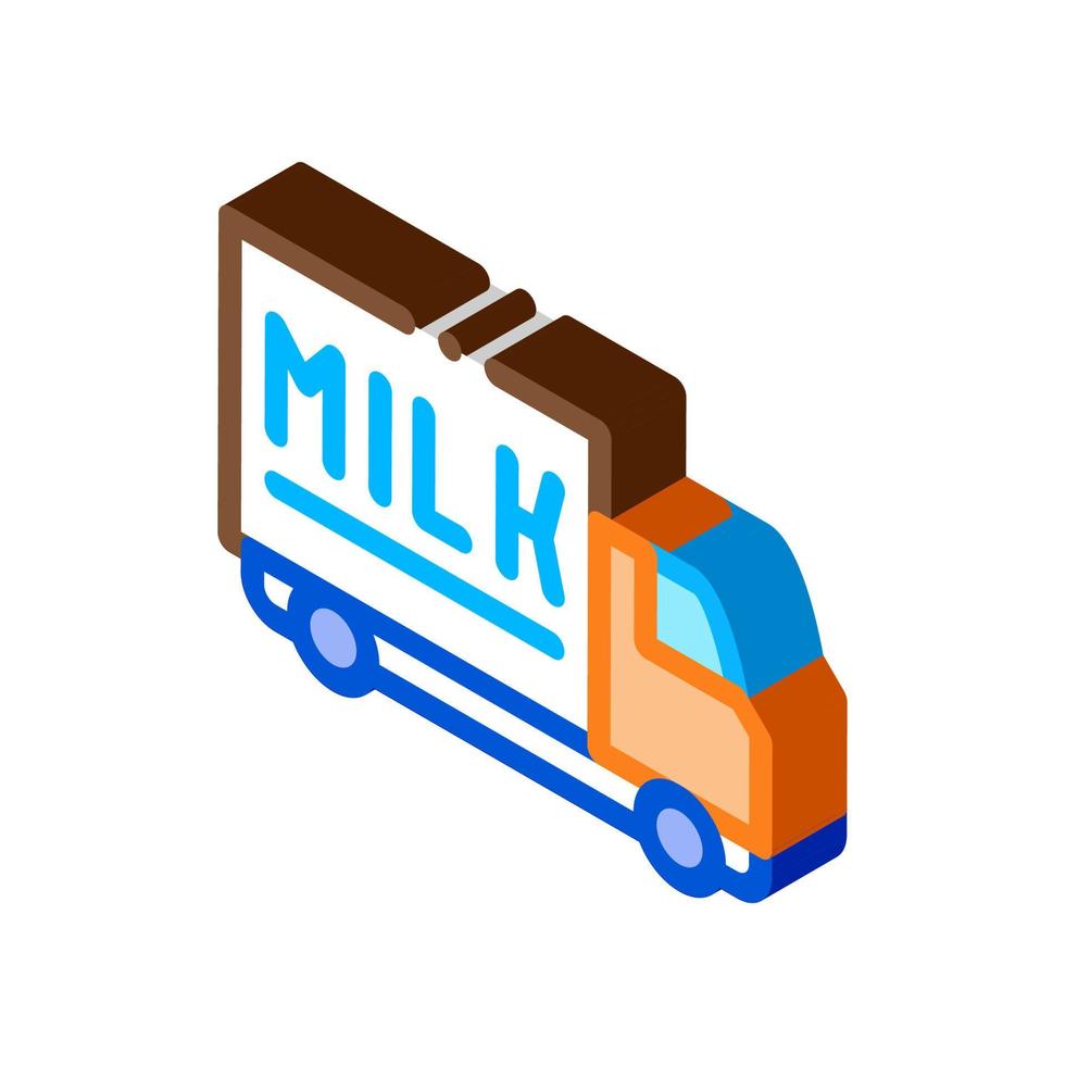 lkw mit isometrischer symbolvektorillustration der milch vektor