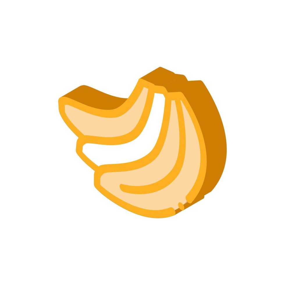 knippa av bananer isometrisk ikon vektor illustration