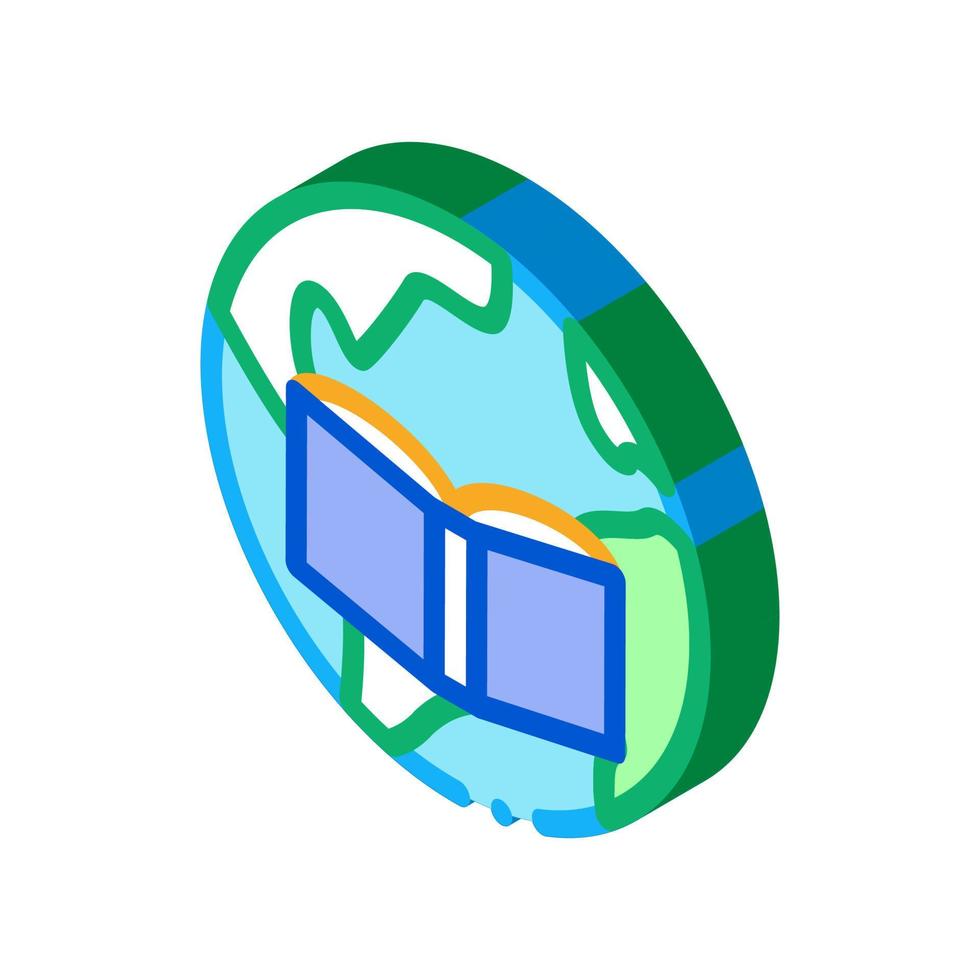 paleogeografi vetenskap isometrisk ikon vektor illustration