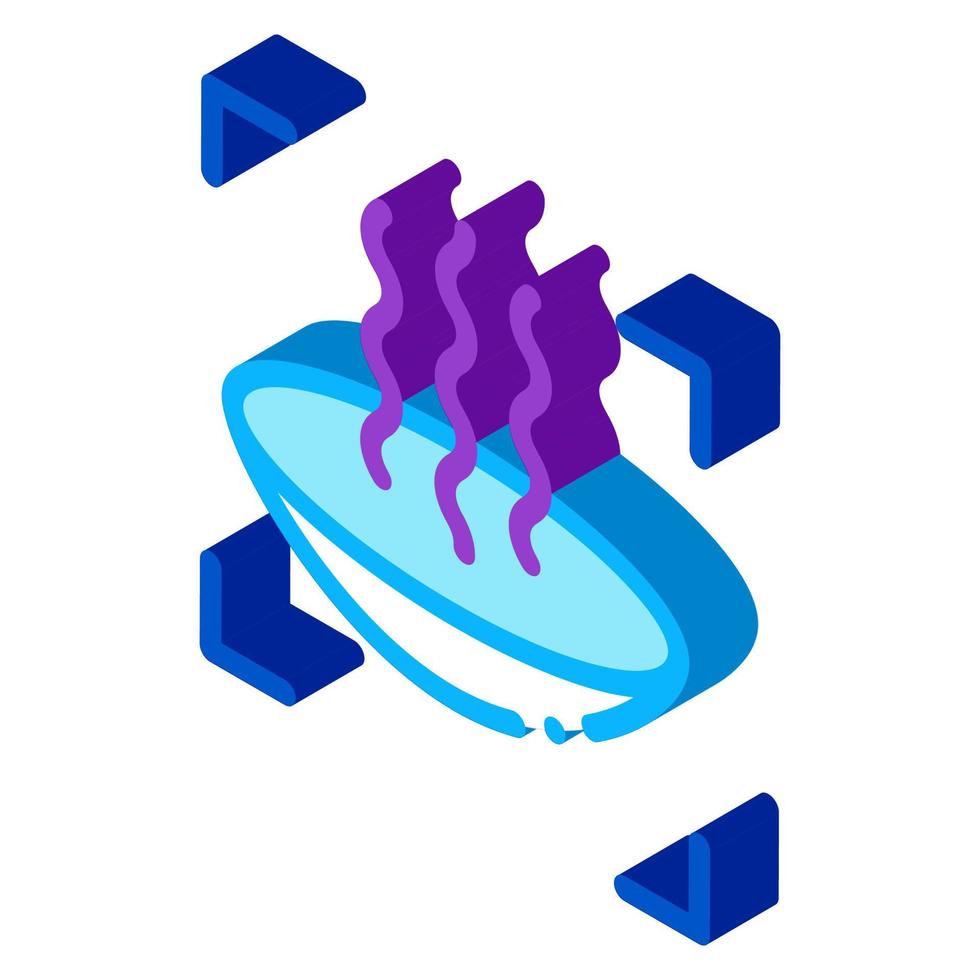 lins förångning isometrisk ikon vektor illustration