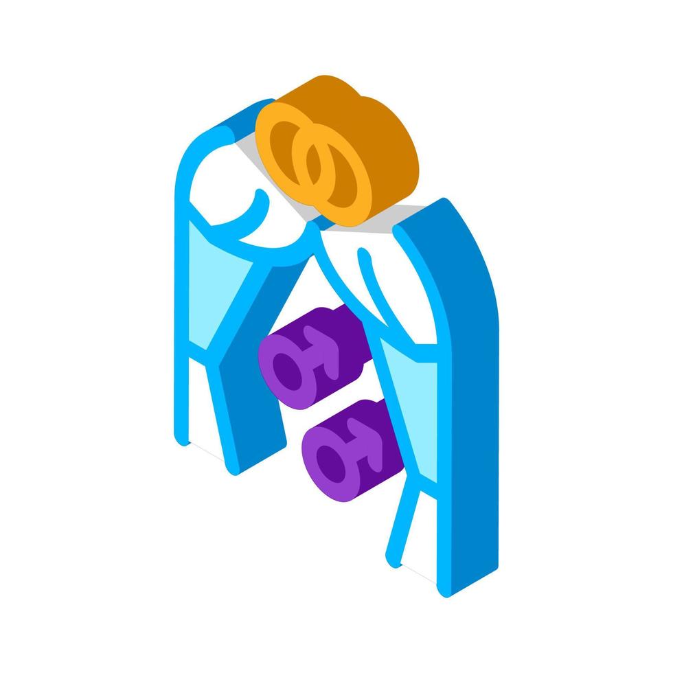 Gay äktenskap isometrisk ikon vektor illustration