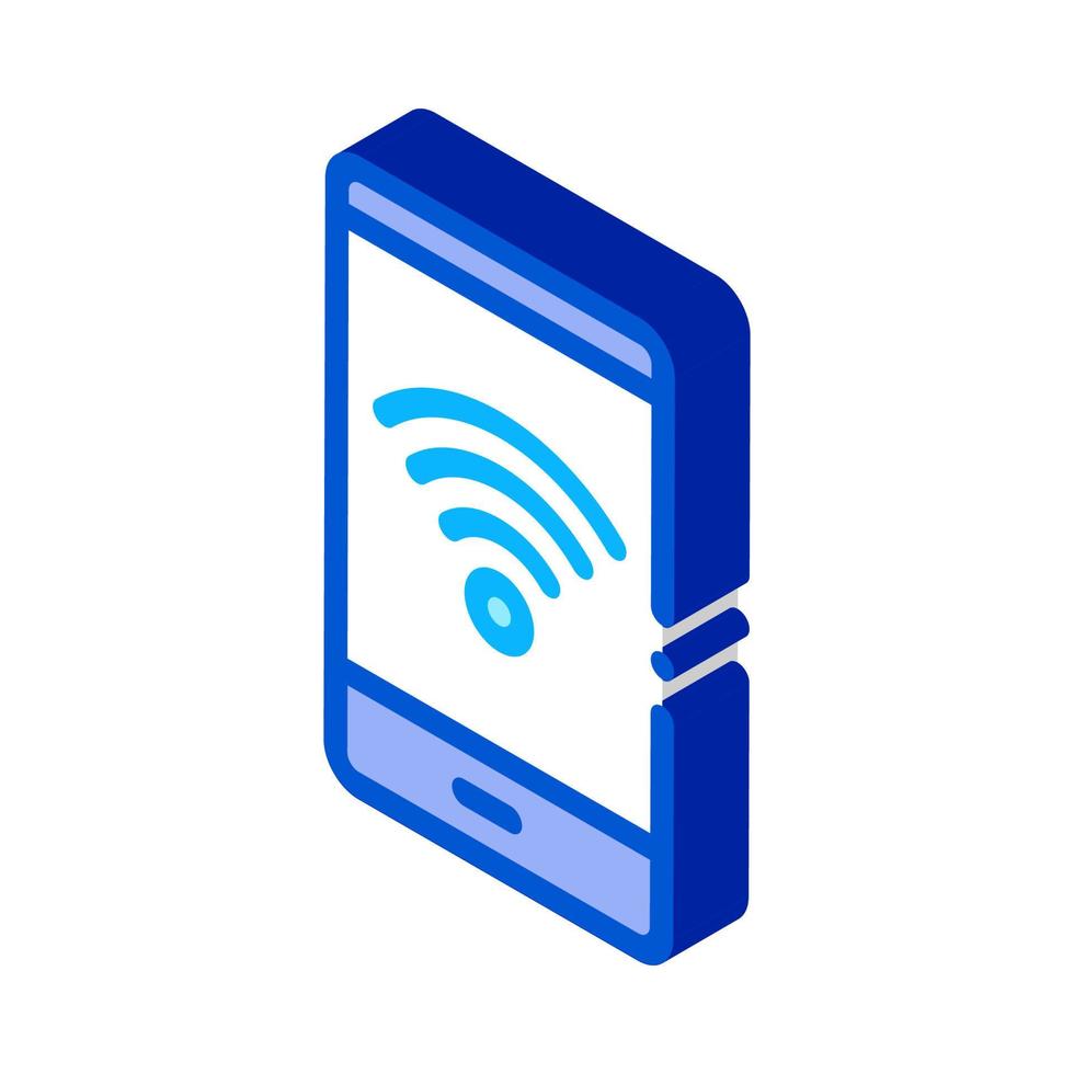 isometrische symbolvektorillustration der smartphone-wi-fi-verbindung vektor