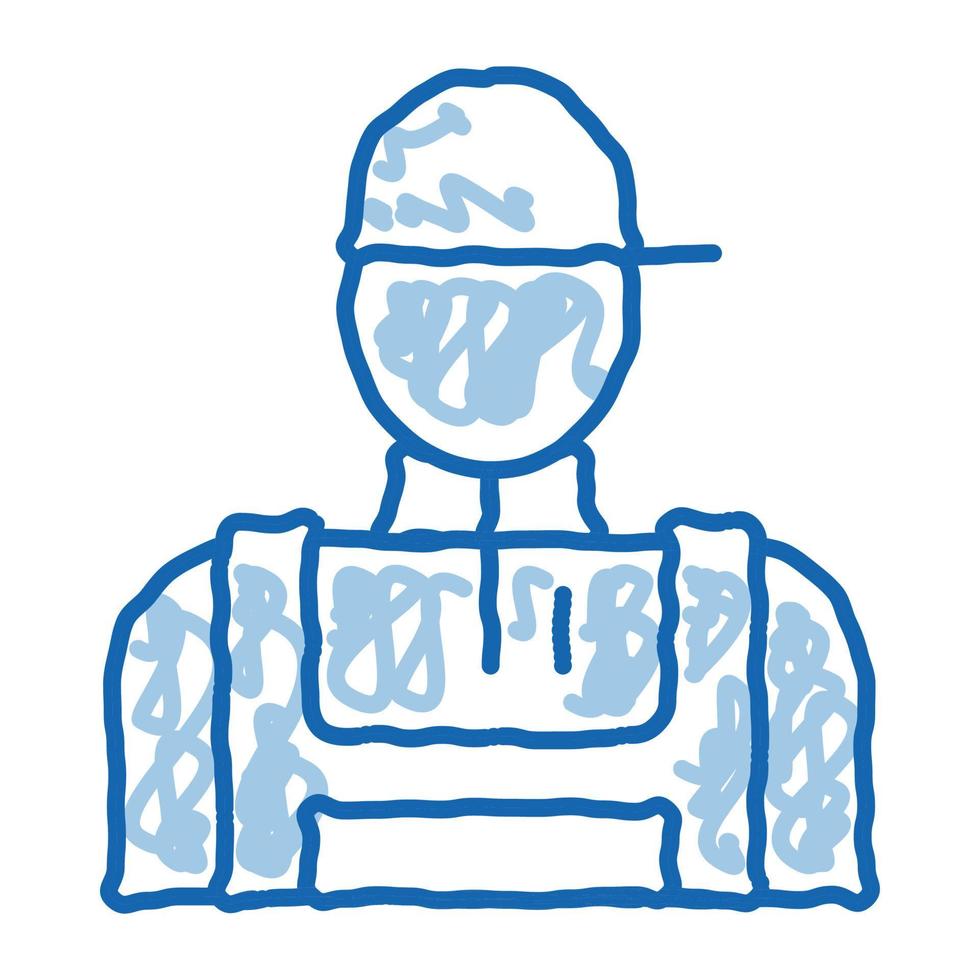 klimaanlage handwerker arbeiter gekritzel symbol hand gezeichnete illustration vektor