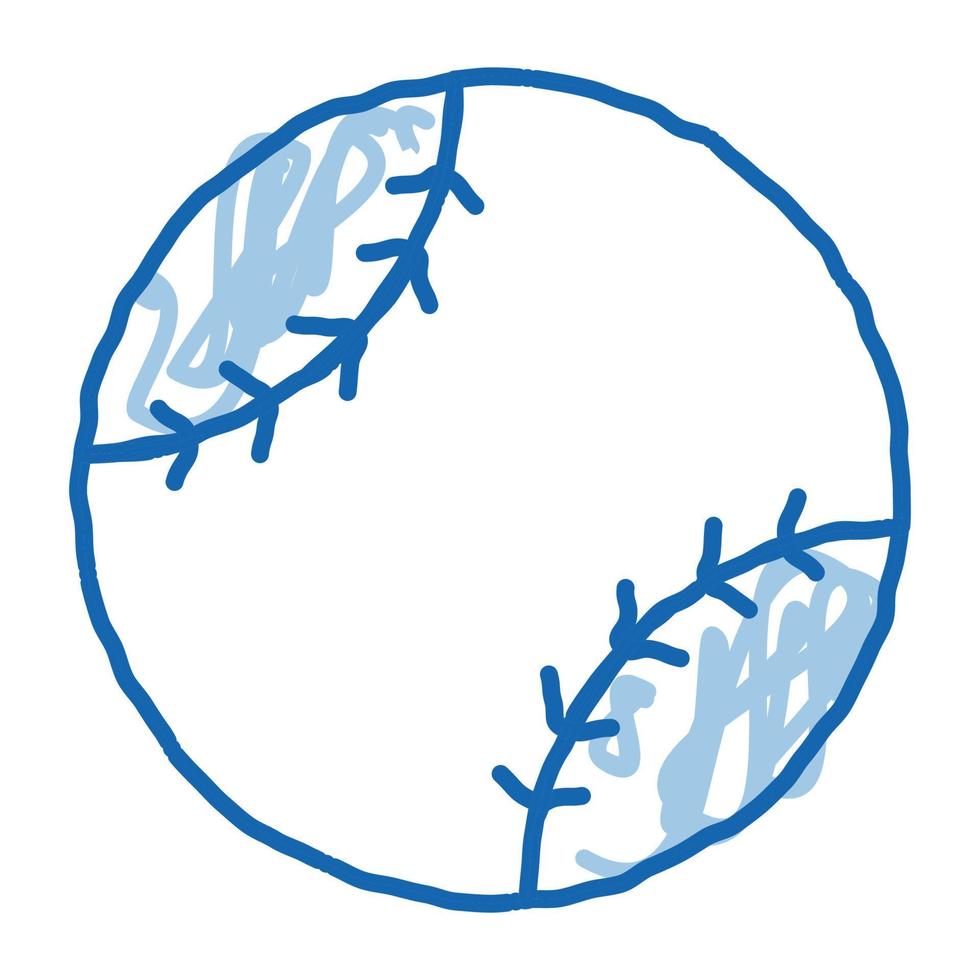 Baseball-Ball-Doodle-Symbol handgezeichnete Illustration vektor