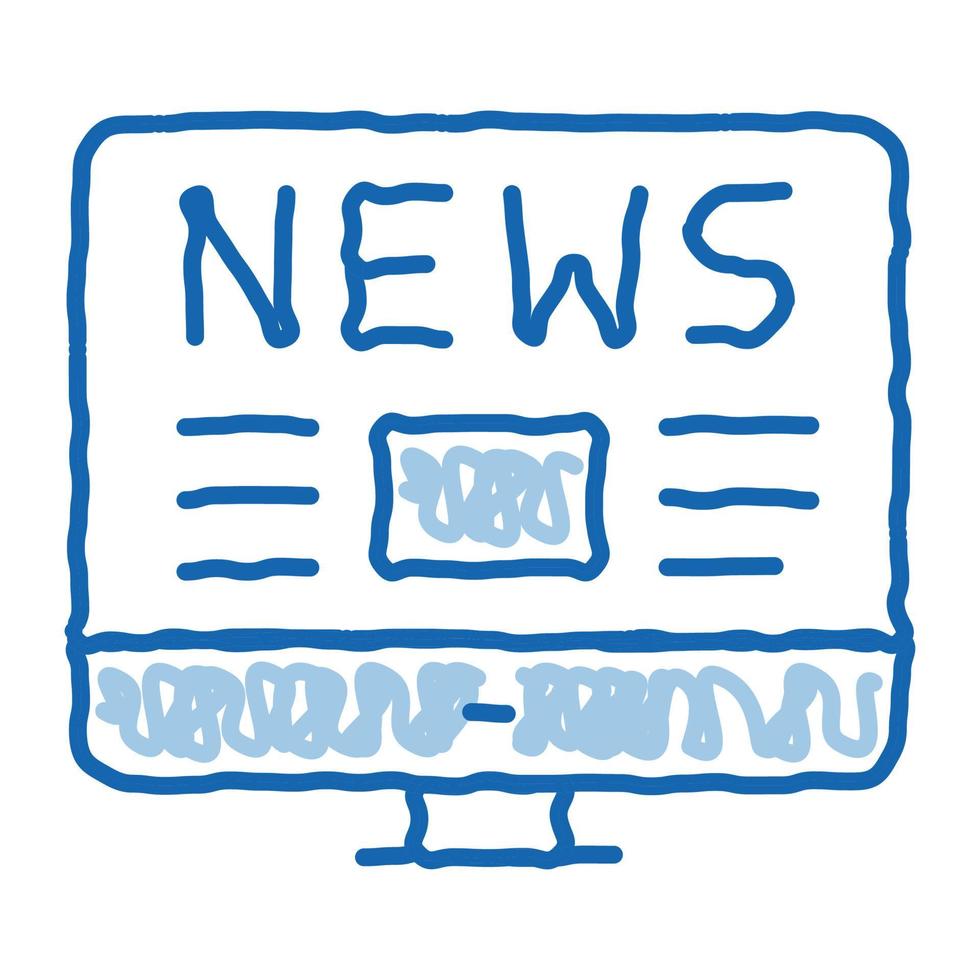 Internet-Nachrichten-Doodle-Symbol handgezeichnete Illustration vektor