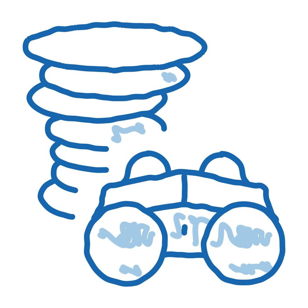 Fernglas-Tornado-Doodle-Symbol handgezeichnete Illustration vektor