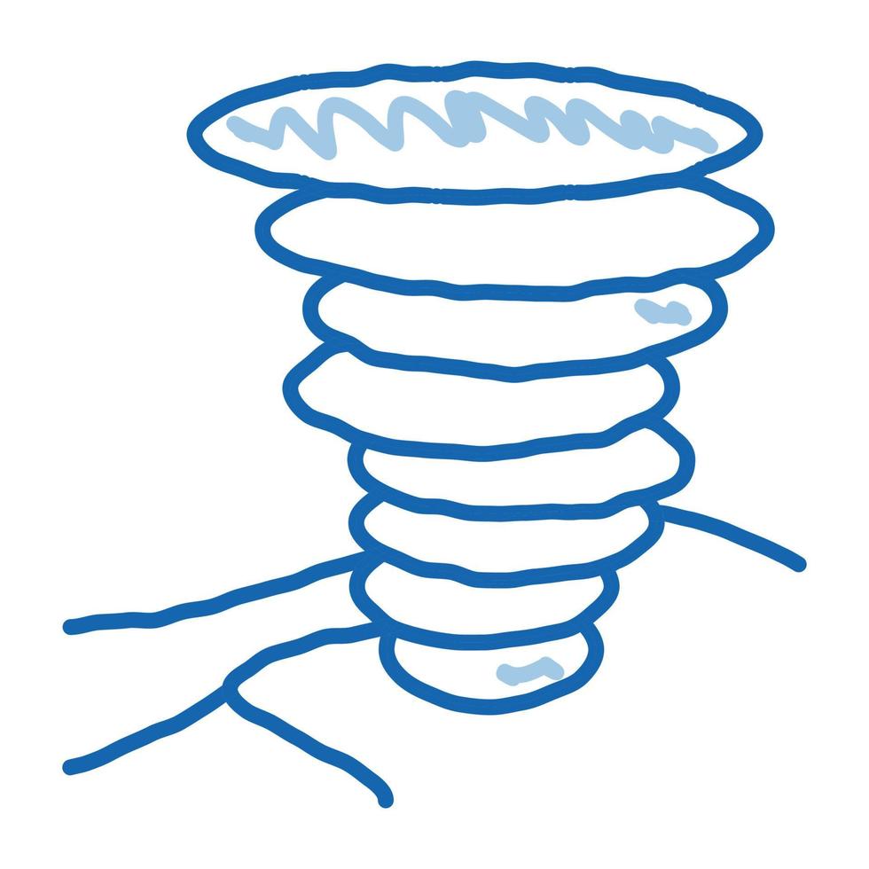 tornado fält klotter ikon hand dragen illustration vektor