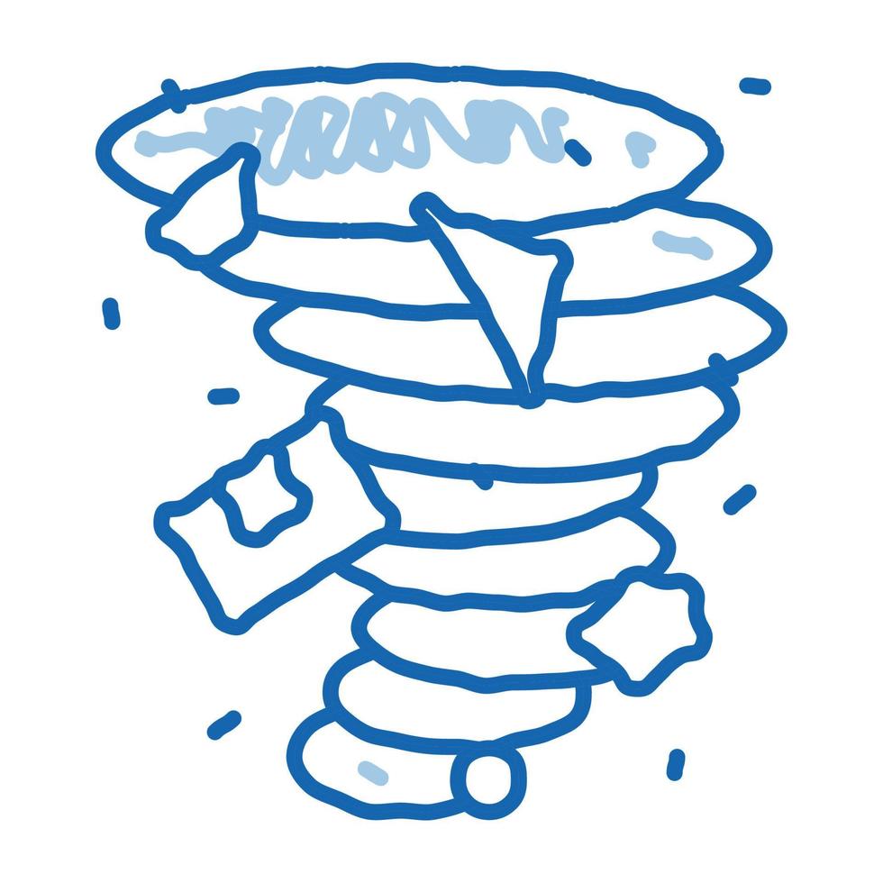 Tornado-Details Doodle-Symbol handgezeichnete Illustration vektor