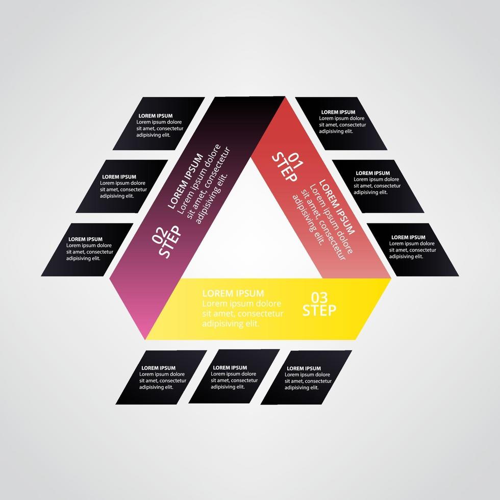 Dreieck Infografik Schritte Design vektor