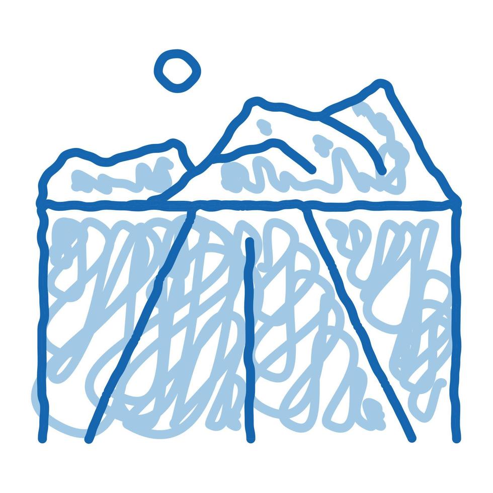 Eisberg-Doodle-Symbol handgezeichnete Illustration vektor