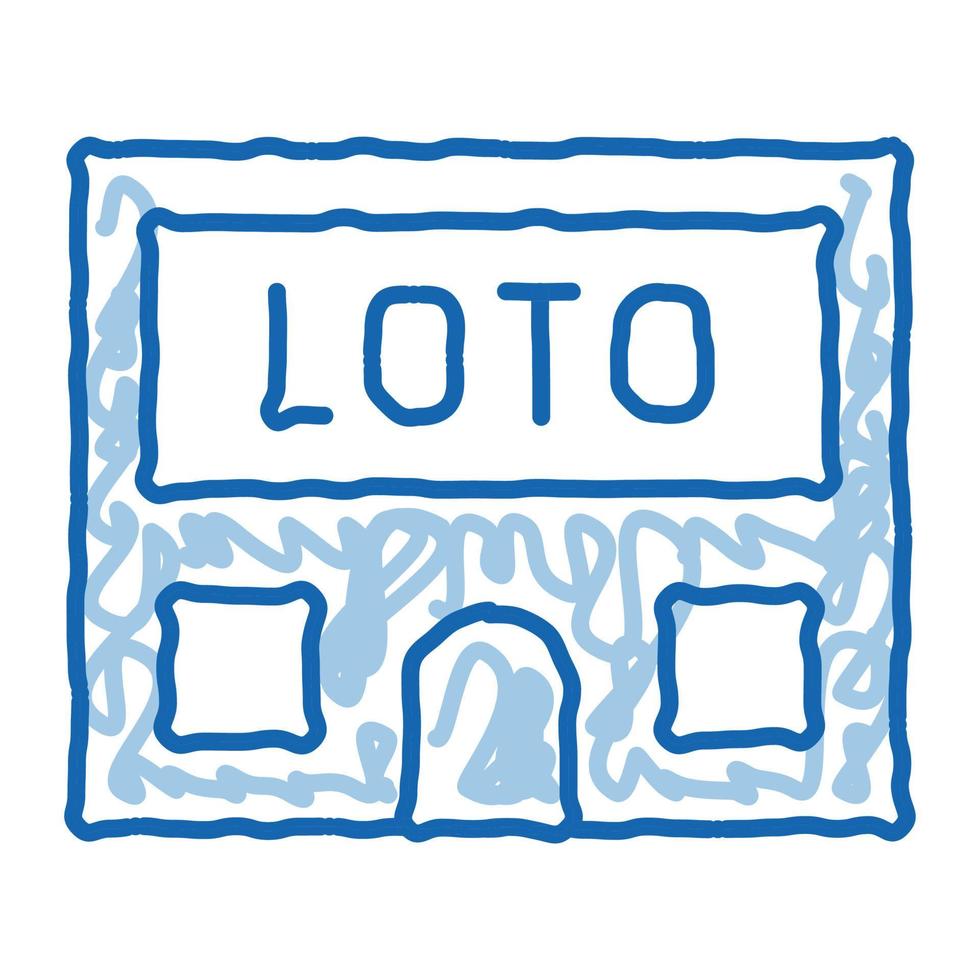 Lotto-Haus-Doodle-Symbol handgezeichnete Illustration vektor