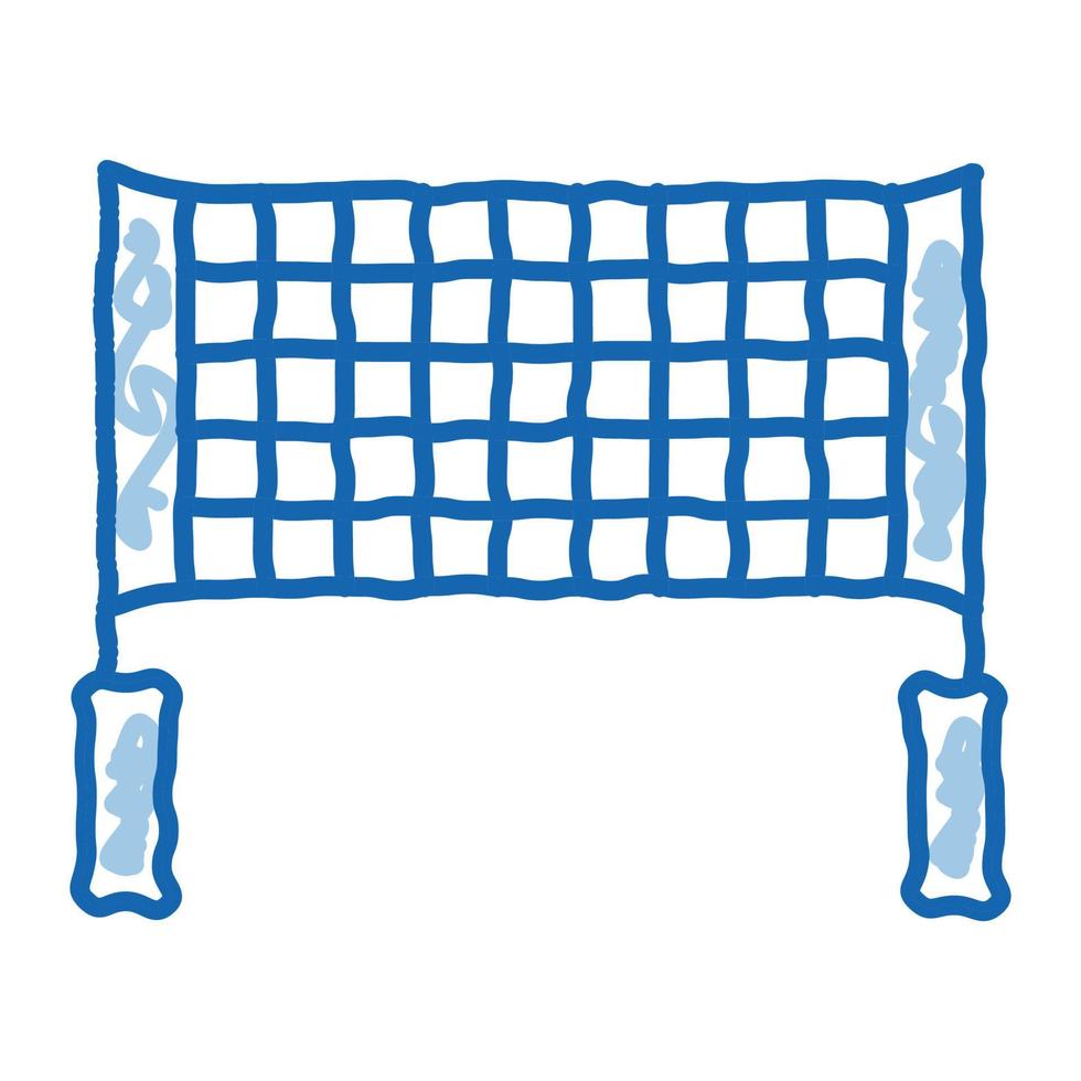 Volleyballnetz-Doodle-Symbol handgezeichnete Illustration vektor