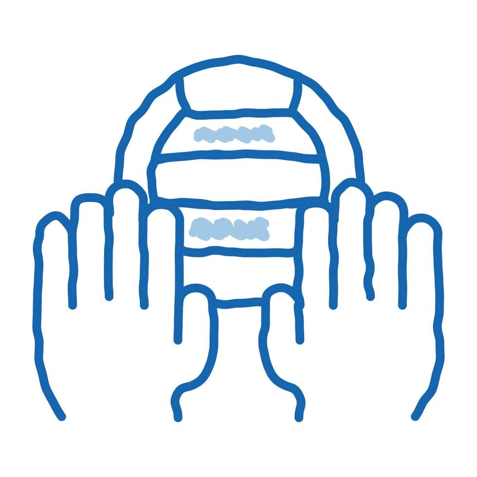 Volleyball Ball Symbol Vektor Umriss Illustration zu fangen