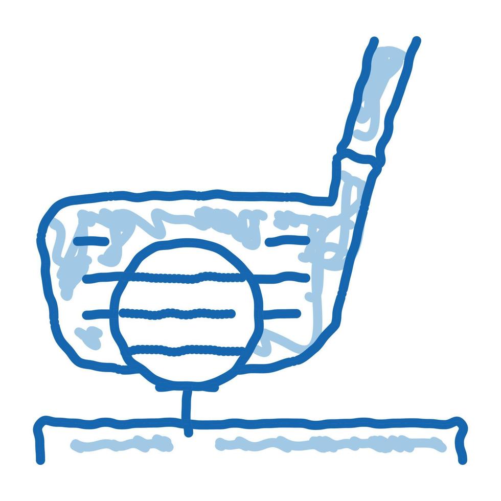 Golf-Putter-Ball-Doodle-Symbol handgezeichnete Illustration vektor