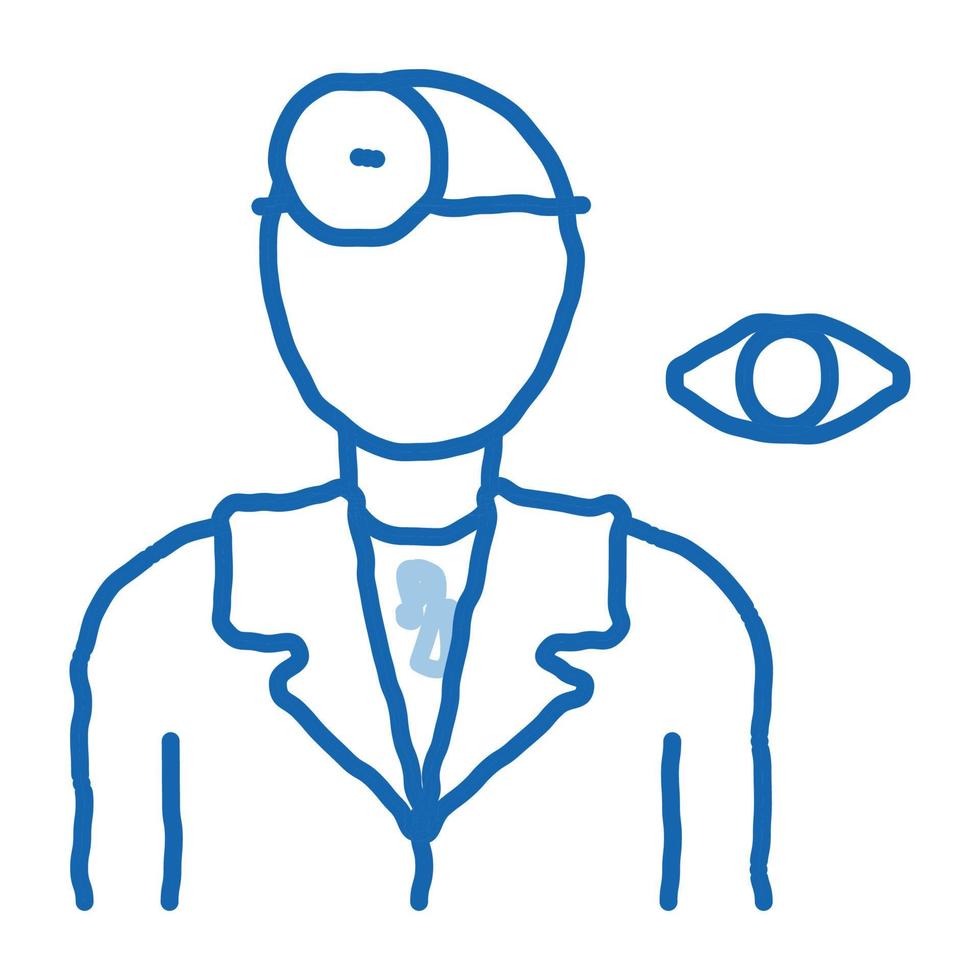 ögonläkare läkare silhuett klotter ikon hand dragen illustration vektor