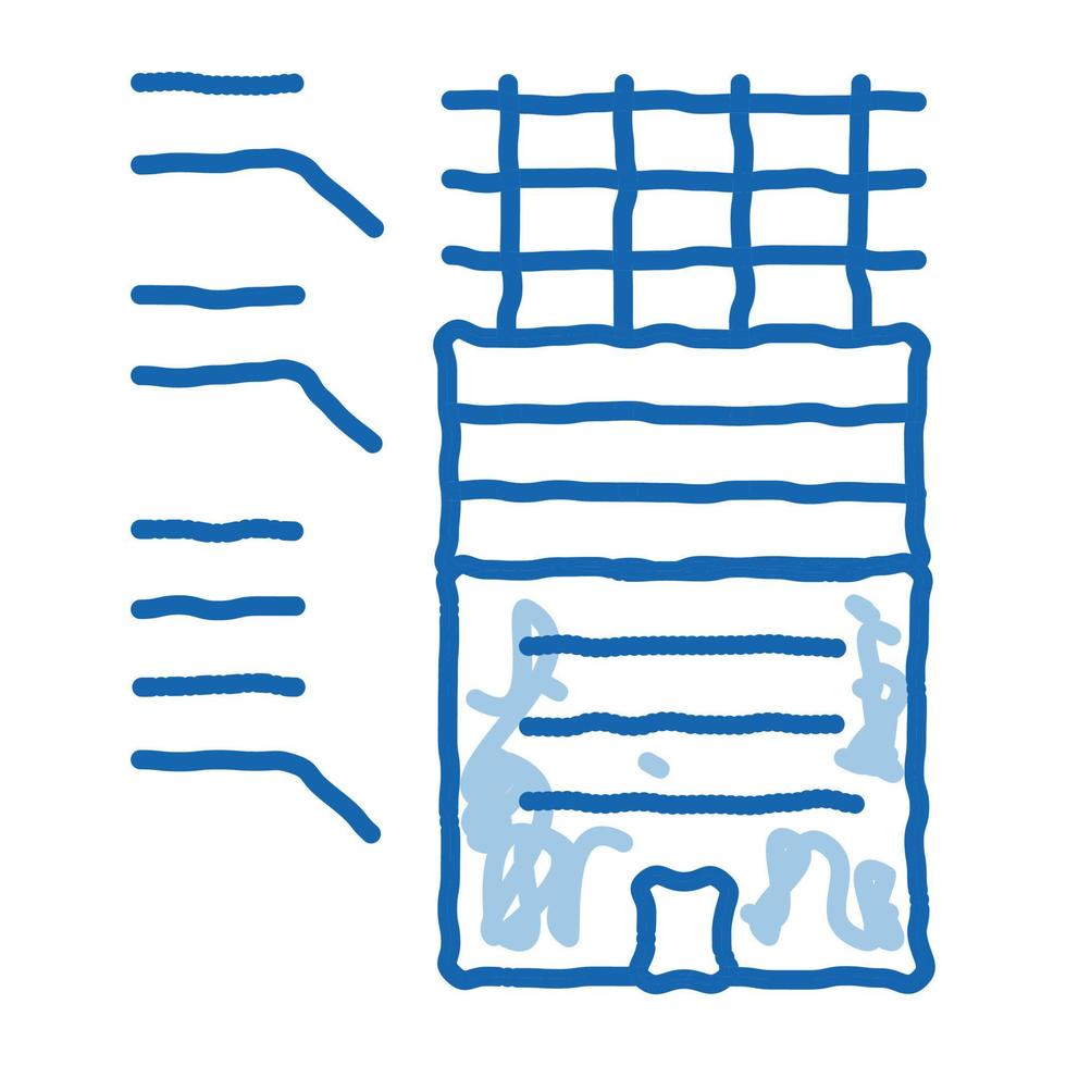 analys av funktioner av delar av bostads- byggnad klotter ikon hand dragen illustration vektor