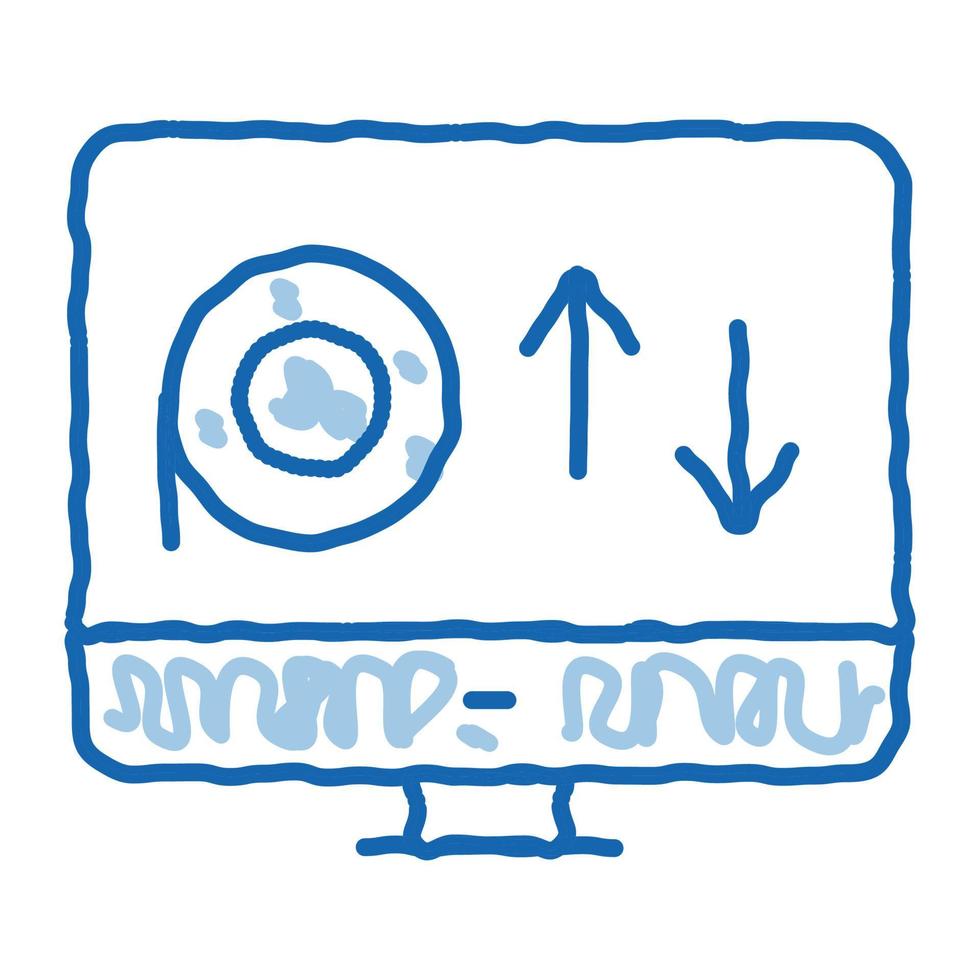 online-discs, die gezeichnete illustration des gekritzelsymbols hand anzeigen vektor