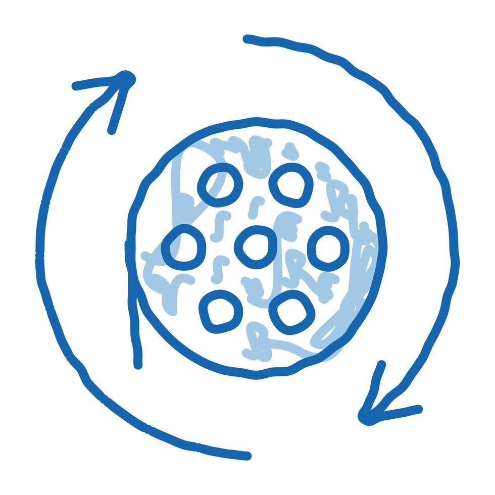 Disk-Scroll-Doodle-Symbol handgezeichnete Illustration vektor