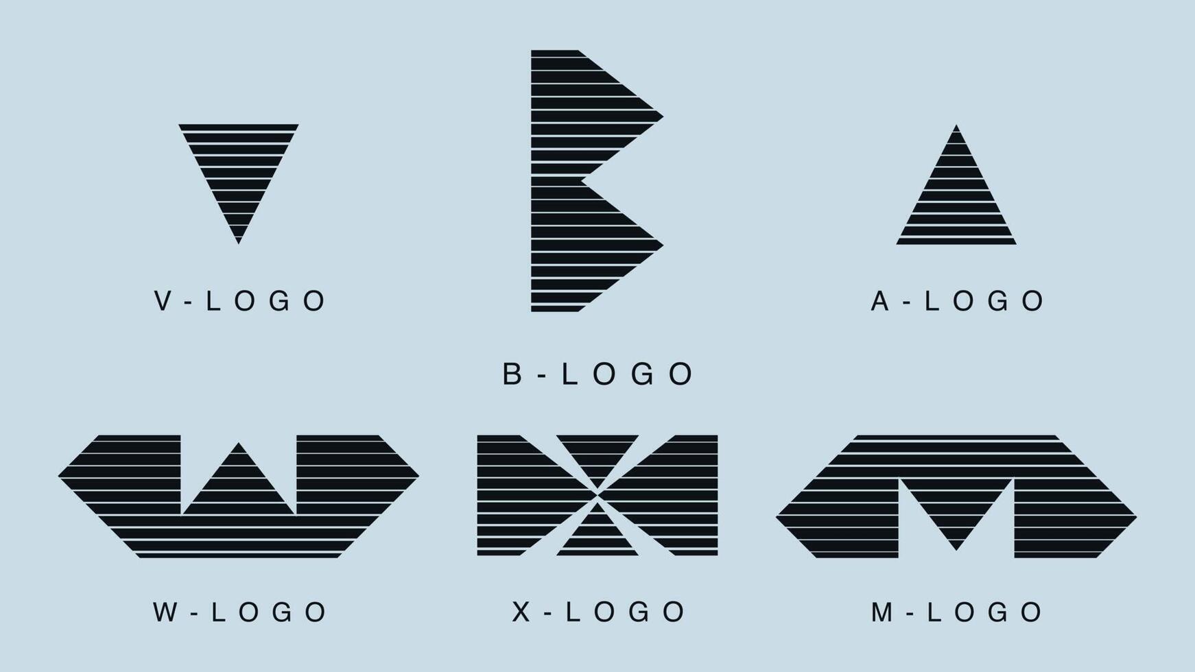 modern logotyp design för 6 brev en b w v m x vektor