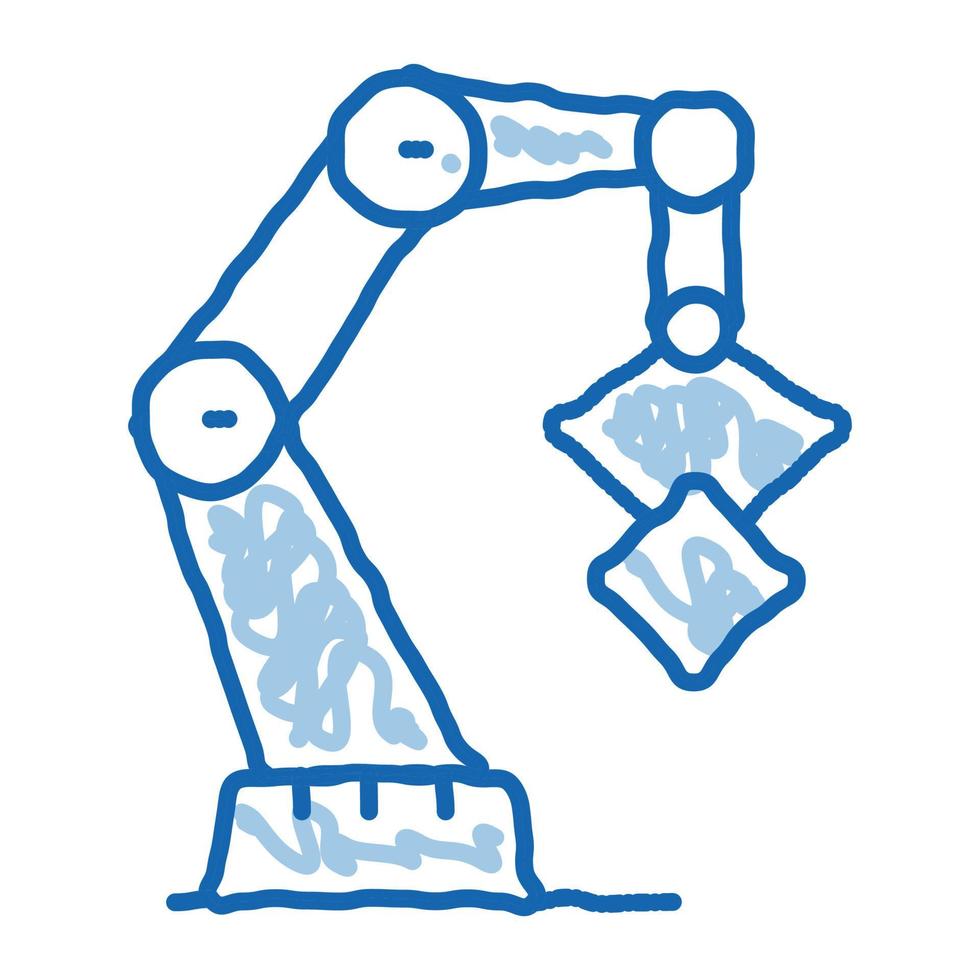 mechaniker roboter transport kran gekritzel symbol hand gezeichnete illustration vektor