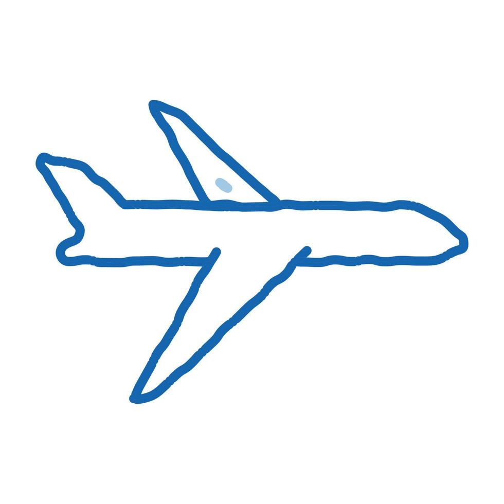 öffentliche Verkehrsmittel Flugzeug Doodle Symbol handgezeichnete Abbildung vektor