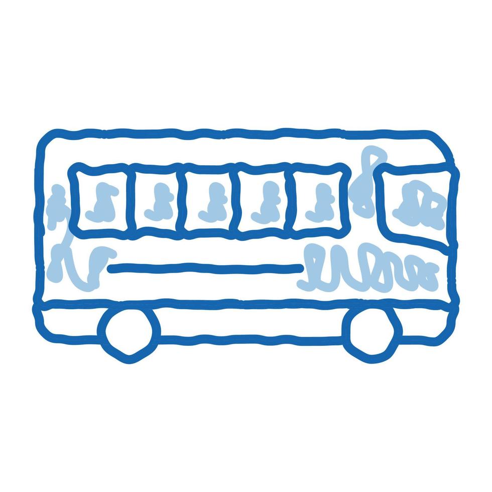 öffentliche verkehrsmittel intercity bus doodle symbol hand gezeichnete illustration vektor