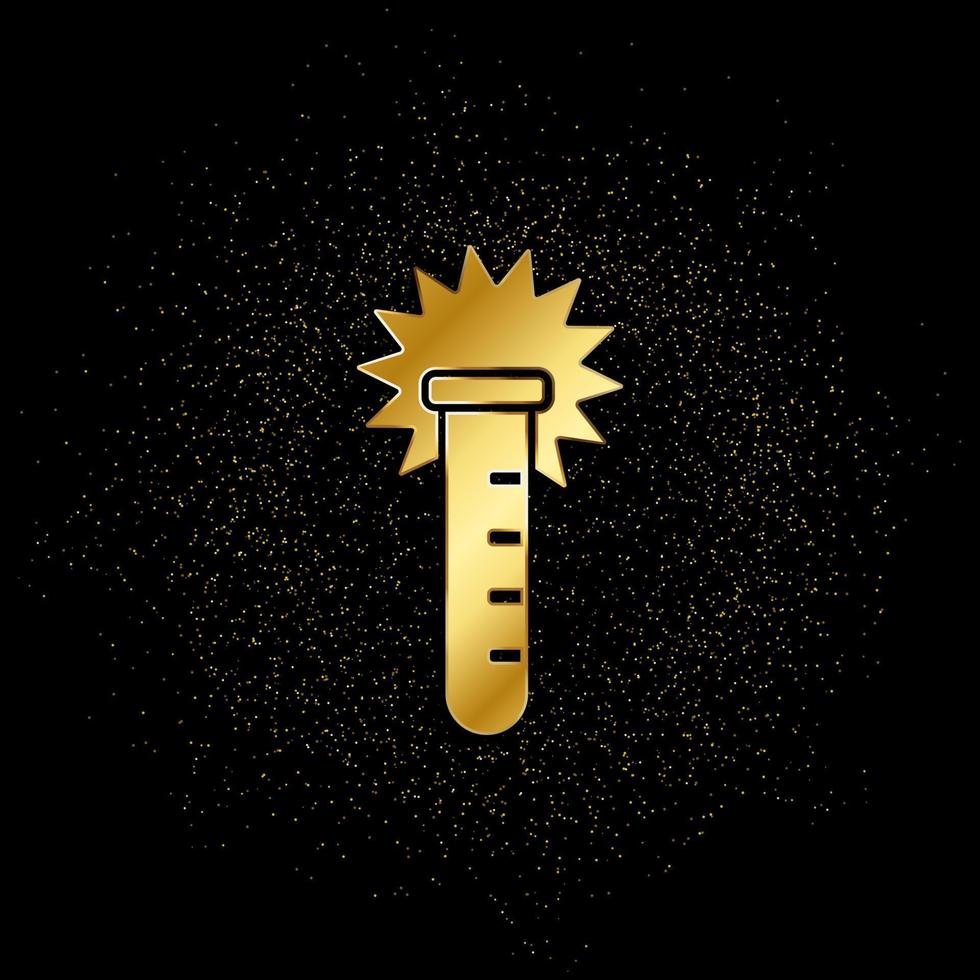 kemisk reaktion guld ikon. vektor illustration av gyllene partikel bakgrund. guld vektor ikon