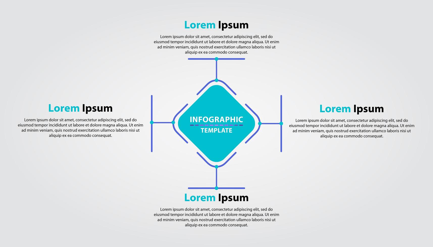 einfache Infografik Vorlage. Vektor-Infografik-Design mit 4 Optionen oder Schritten. vektor