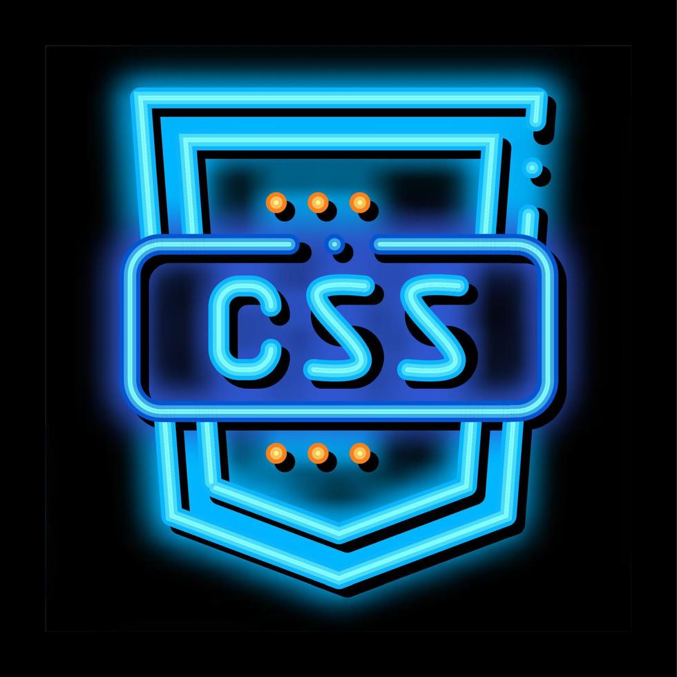 codierungssprache css-system neonglühen symbol illustration vektor