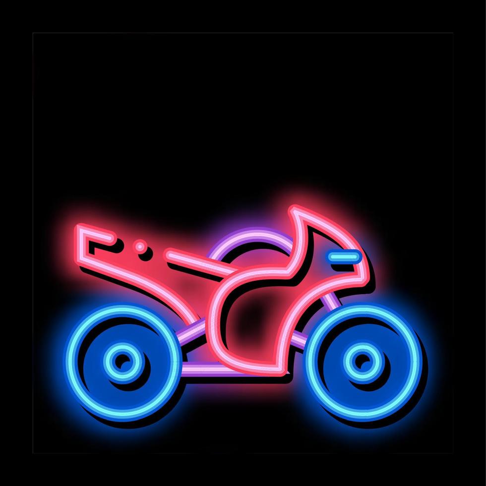 motorrad-neonglühen-ikonenillustration vektor