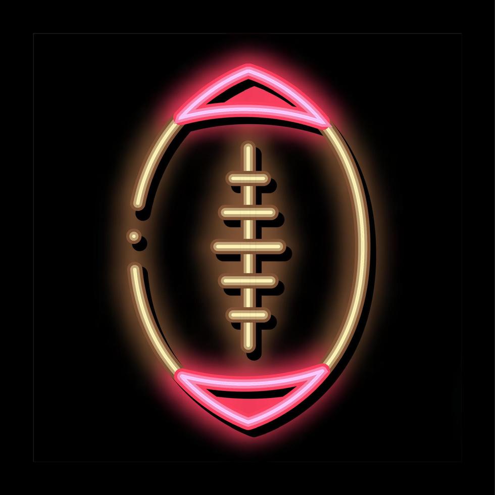 rugby boll neon glöd ikon illustration vektor
