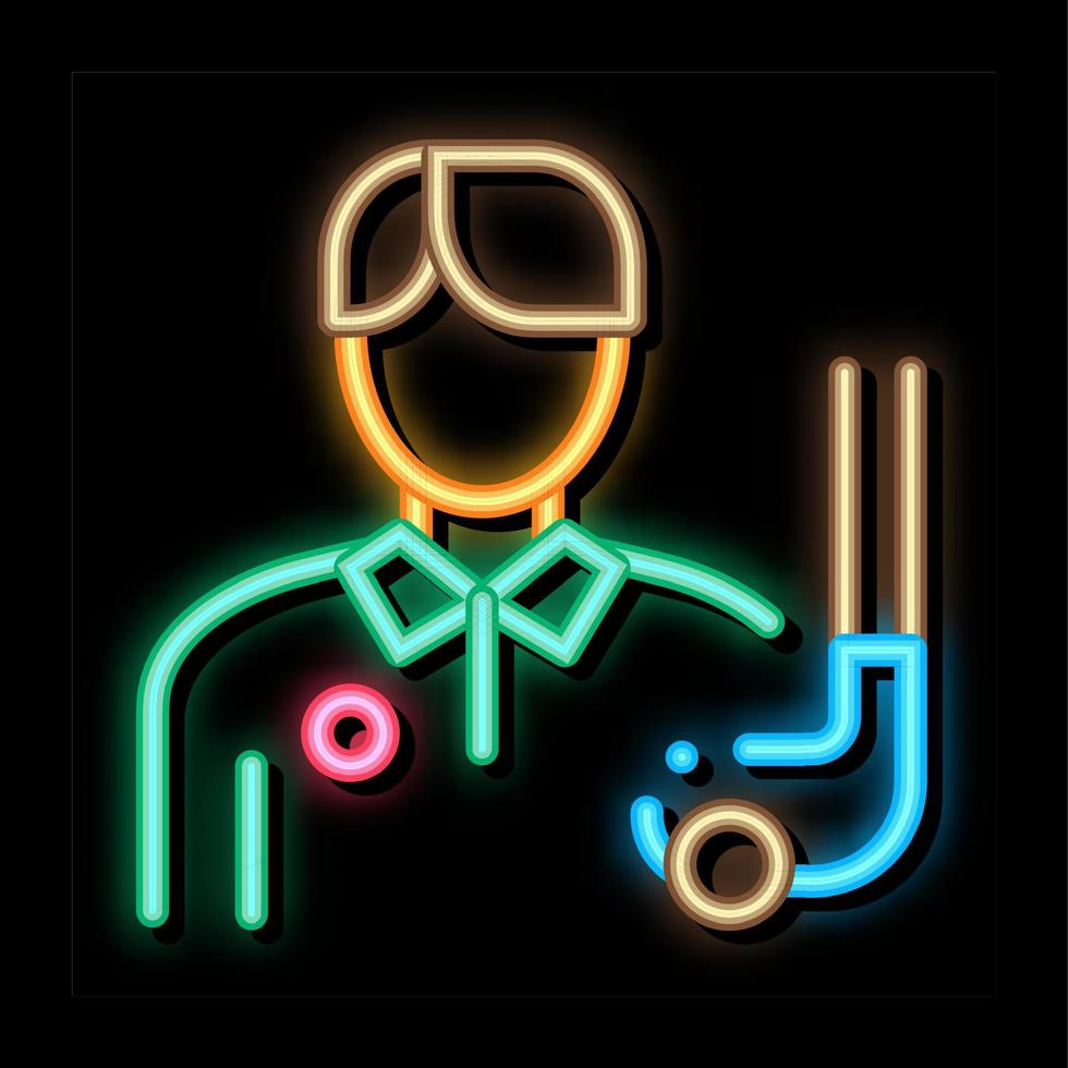 mann golfspieler neonglühen symbol illustration vektor