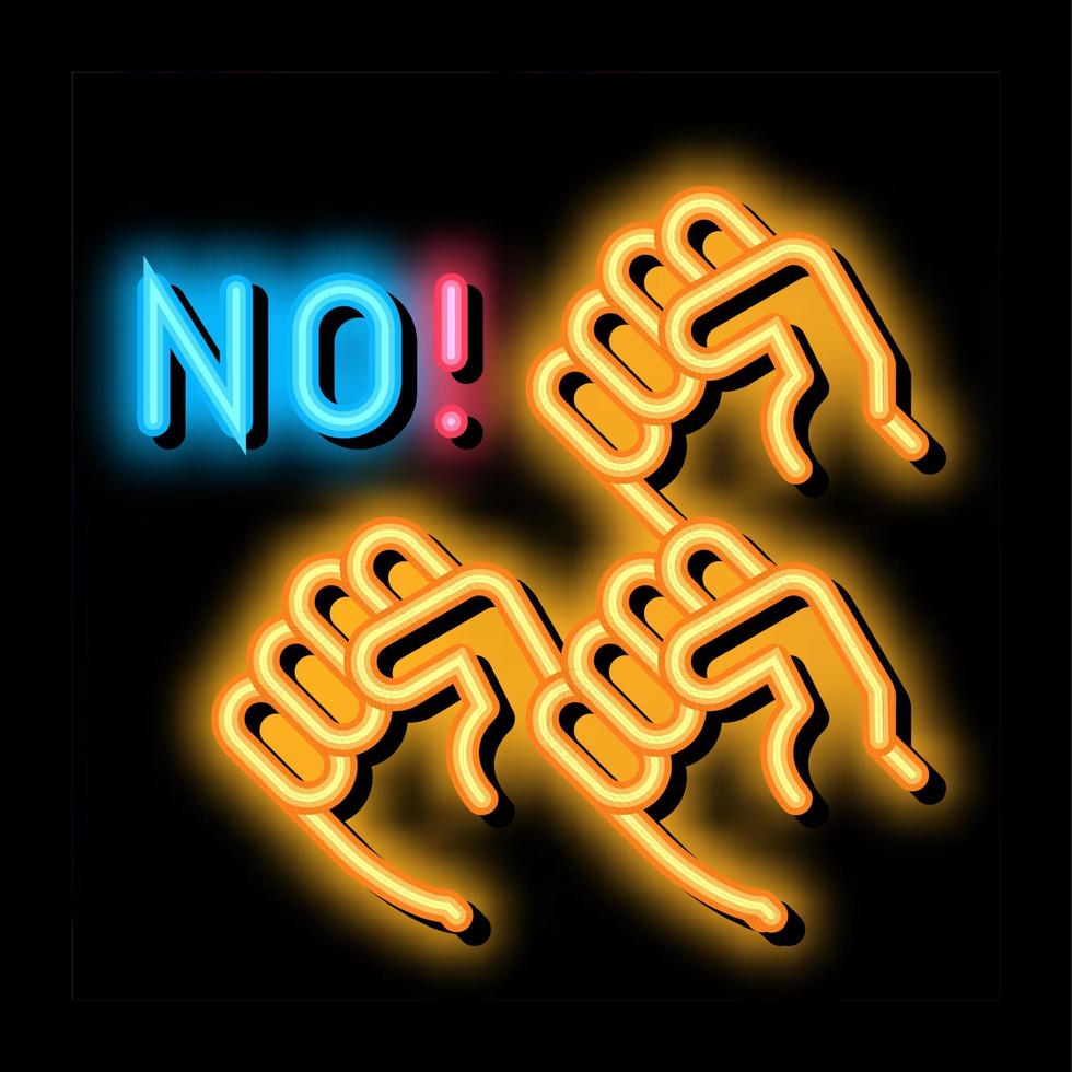 ömsesidig protest av människor neon glöd ikon illustration vektor