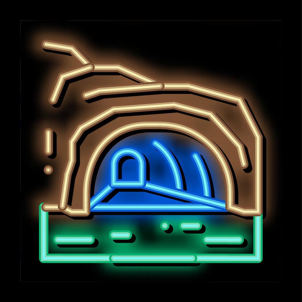 berghöhlenschlucht neonglühen symbol illustration vektor