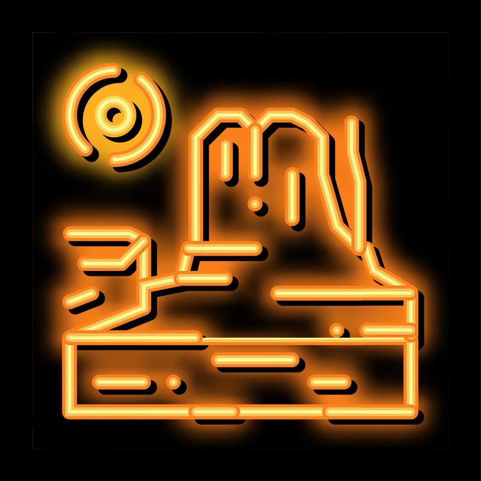 felsige schlucht neonglühen symbol illustration vektor