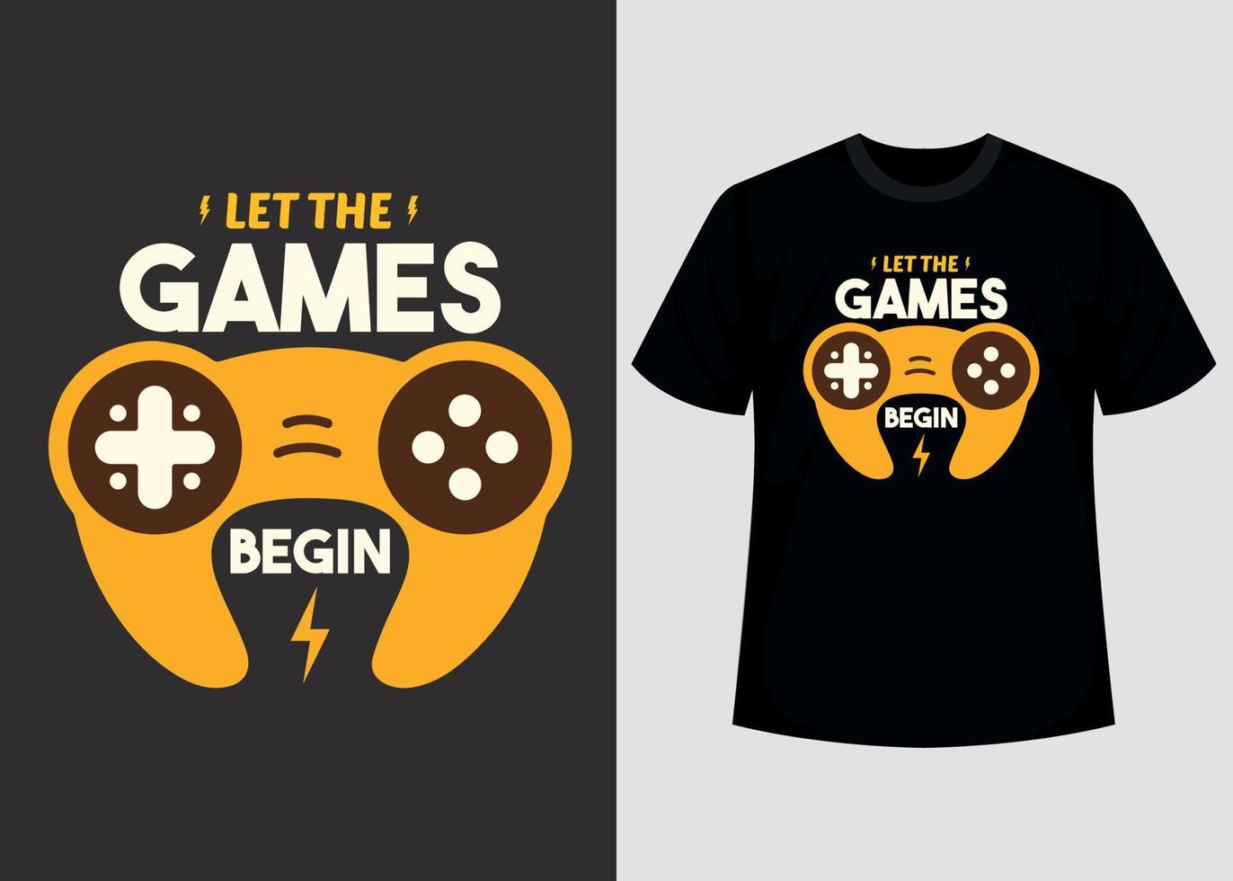 Gaming-T-Shirt-Design-Vektor-Illustration-Vorlage. T-Shirt-Design-Vektor, trendy, Bekleidung, Spiele, Retro, Video, Spiel. vektor