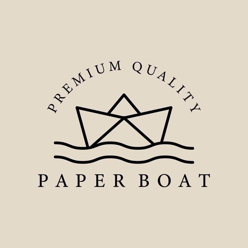 Papierboot-Kunstlogo, -ikone und -symbol, Vektorillustrationsdesign vektor