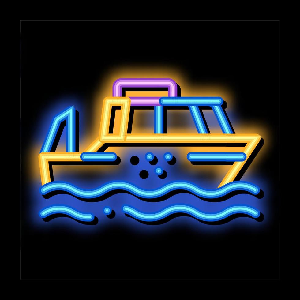 offentlig transport vatten taxi neon glöd ikon illustration vektor