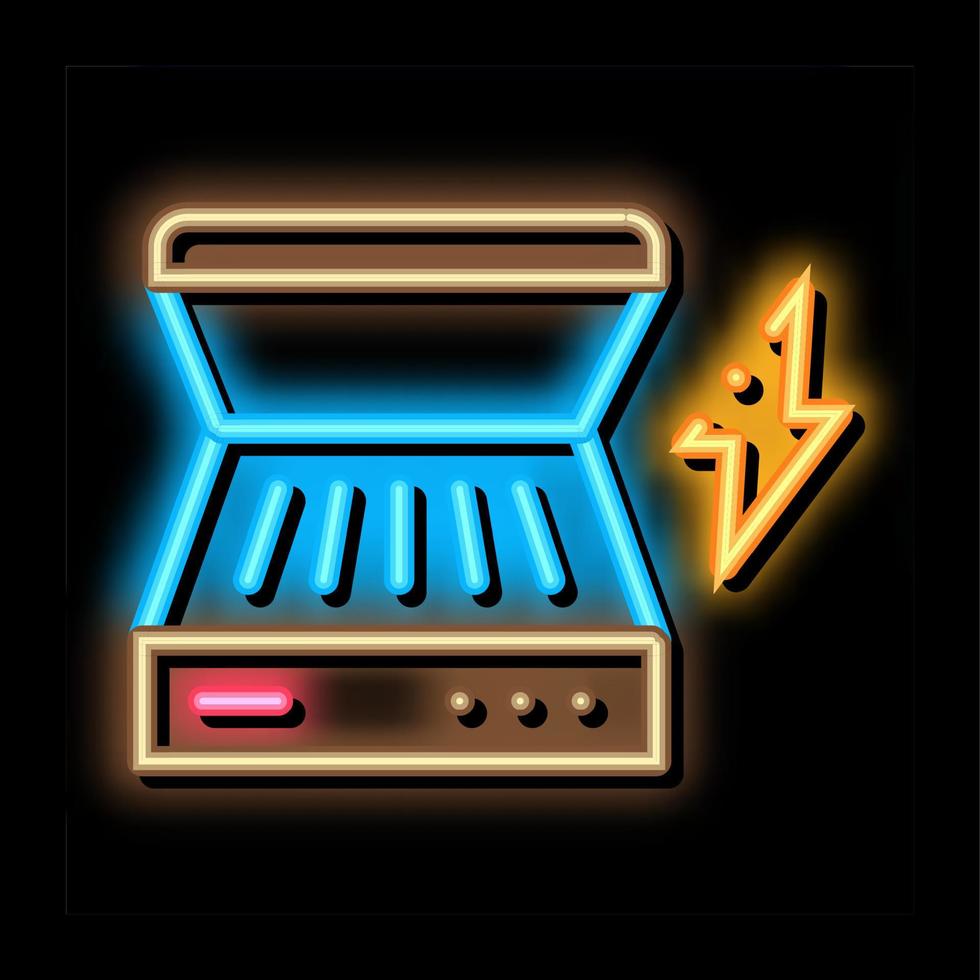 elektrische bbq-neonglühen-symbolillustration vektor