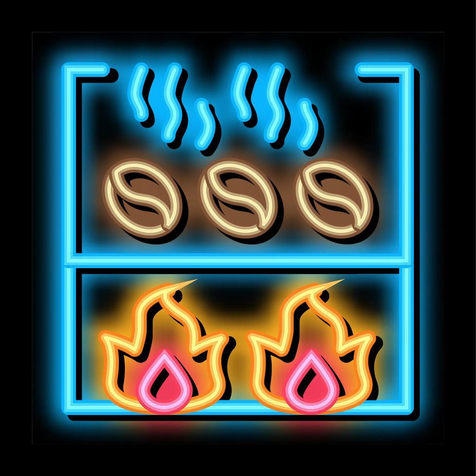 kaffeebohnen braten neonglühen symbol illustration vektor