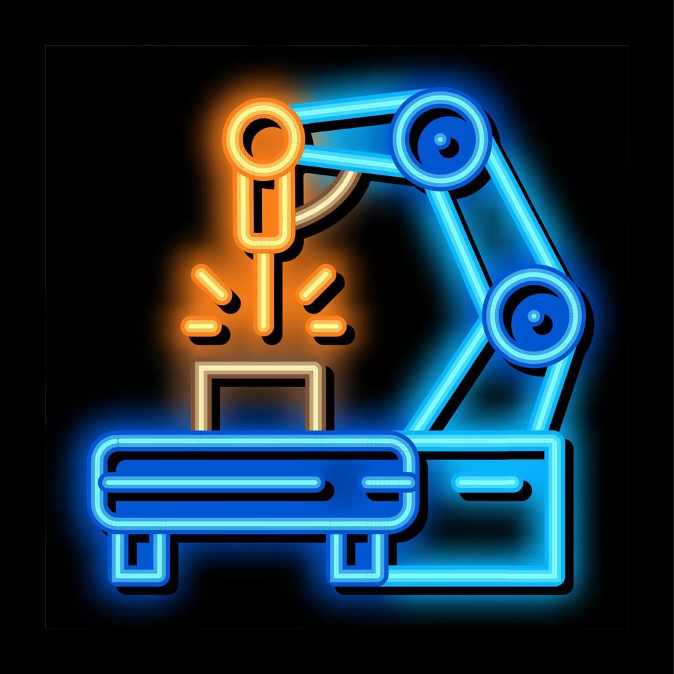 fertigungstechnik maschine neonglühen symbol illustration vektor
