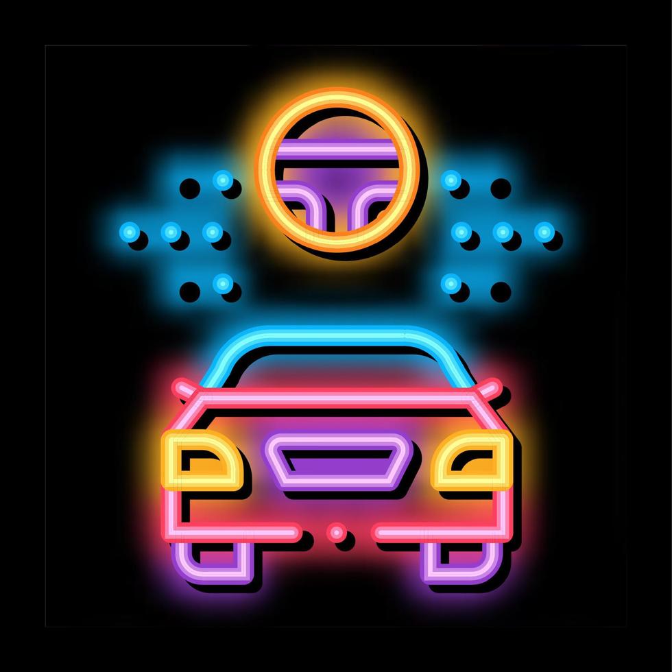 hilfe zum fahren des autos neonglühen symbol illustration vektor