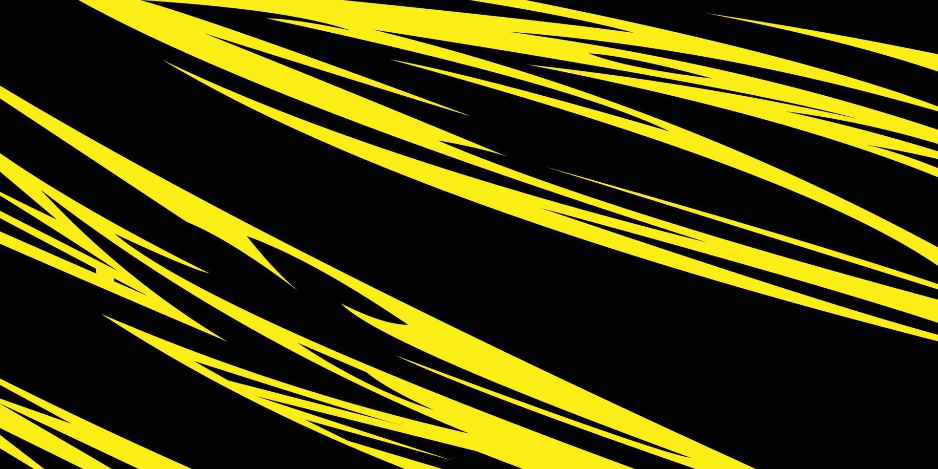 abstrakt geometrisk sporter bakgrund med svart och gul Färg. tävlings linje mönster grafisk för extrem sport jersey team, vinyl slå in och dekal. vektor