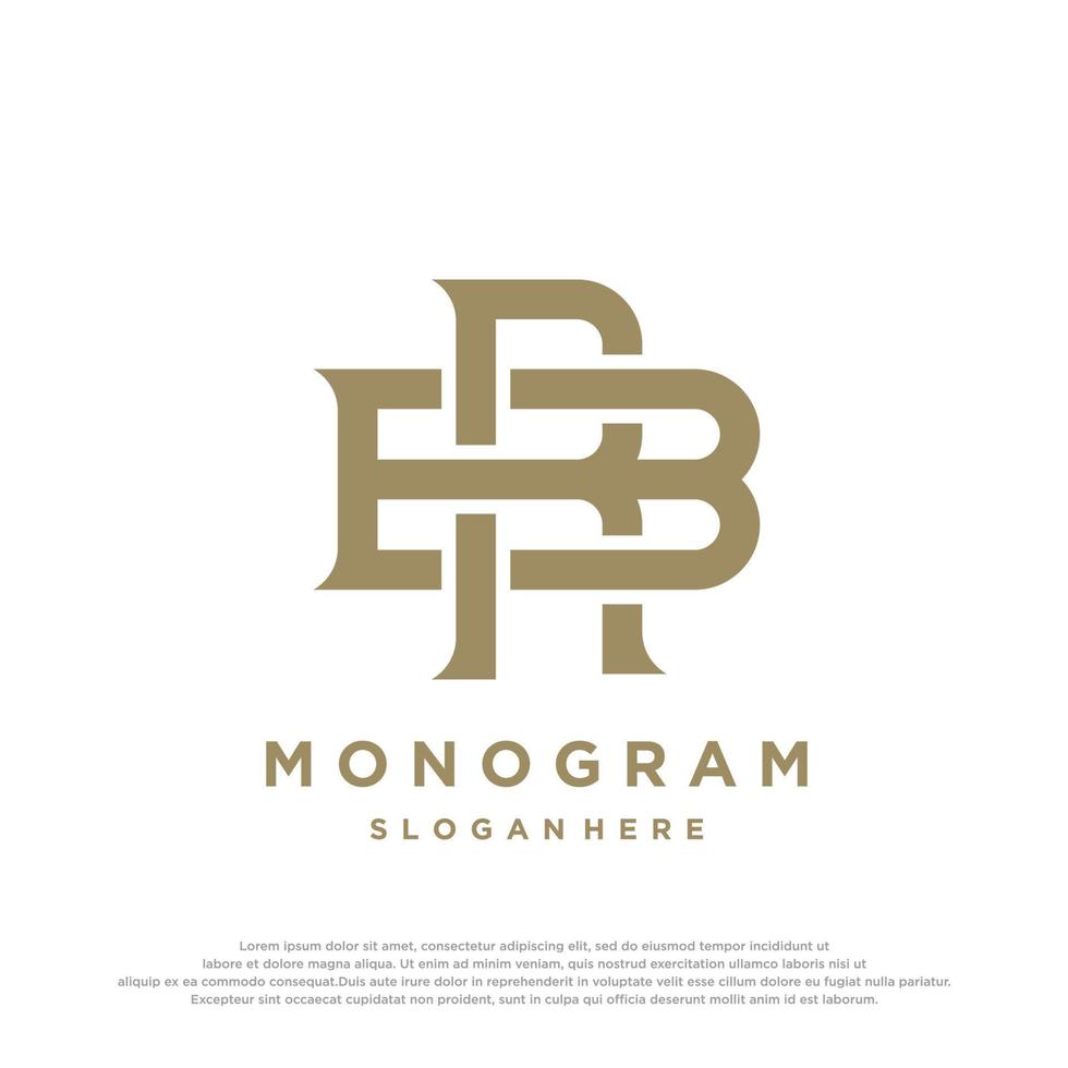 Monogramm-Logo-Design. retro vintage klassischer buchstabe br rb logotyp. geschäftszeichen, identität, etikett, abzeichen, café, hotel. Vektor-Illustration vektor