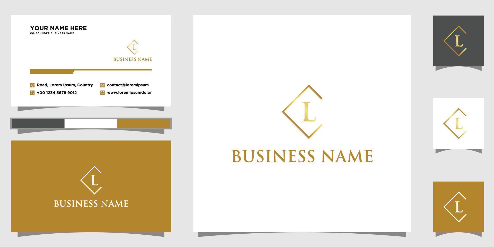 initialer brev l logotyp med företag kort design vektor